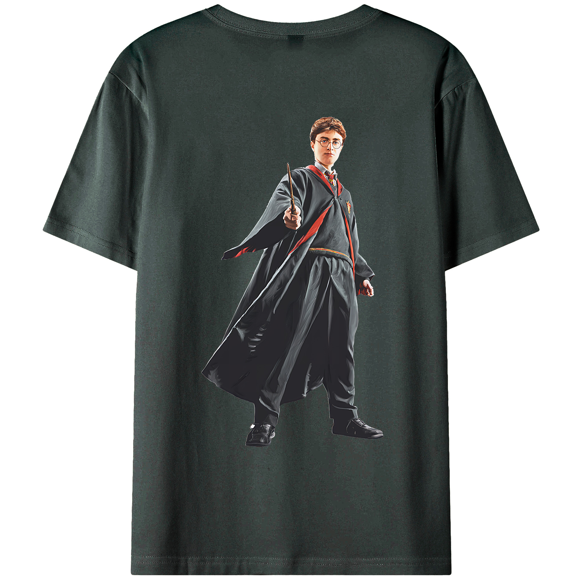 （画像用） Harry Potter ハリー・ポッターシリーズ 綿100％ メンズ半袖Tシャツ（バックプリント） 通気性